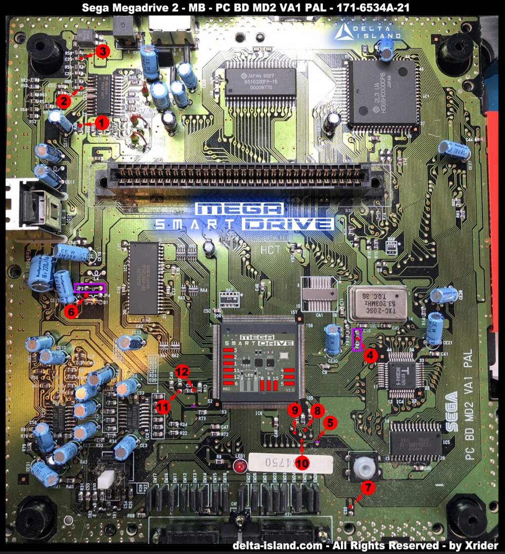 Sega Mega Drive 2 – PC BD MD2 PAL – VA1 – 171-6534A-21 - visuel 1