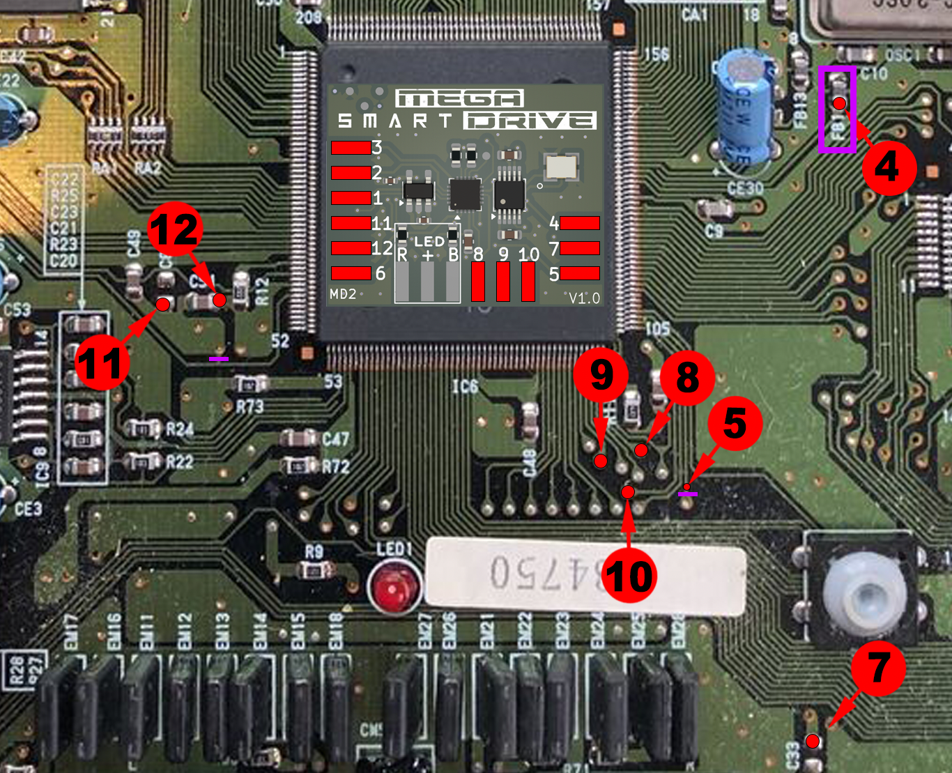 Sega Mega Drive 2 – PC BD MD2 PAL – VA1 – 171-6534A-21 - visuel 3