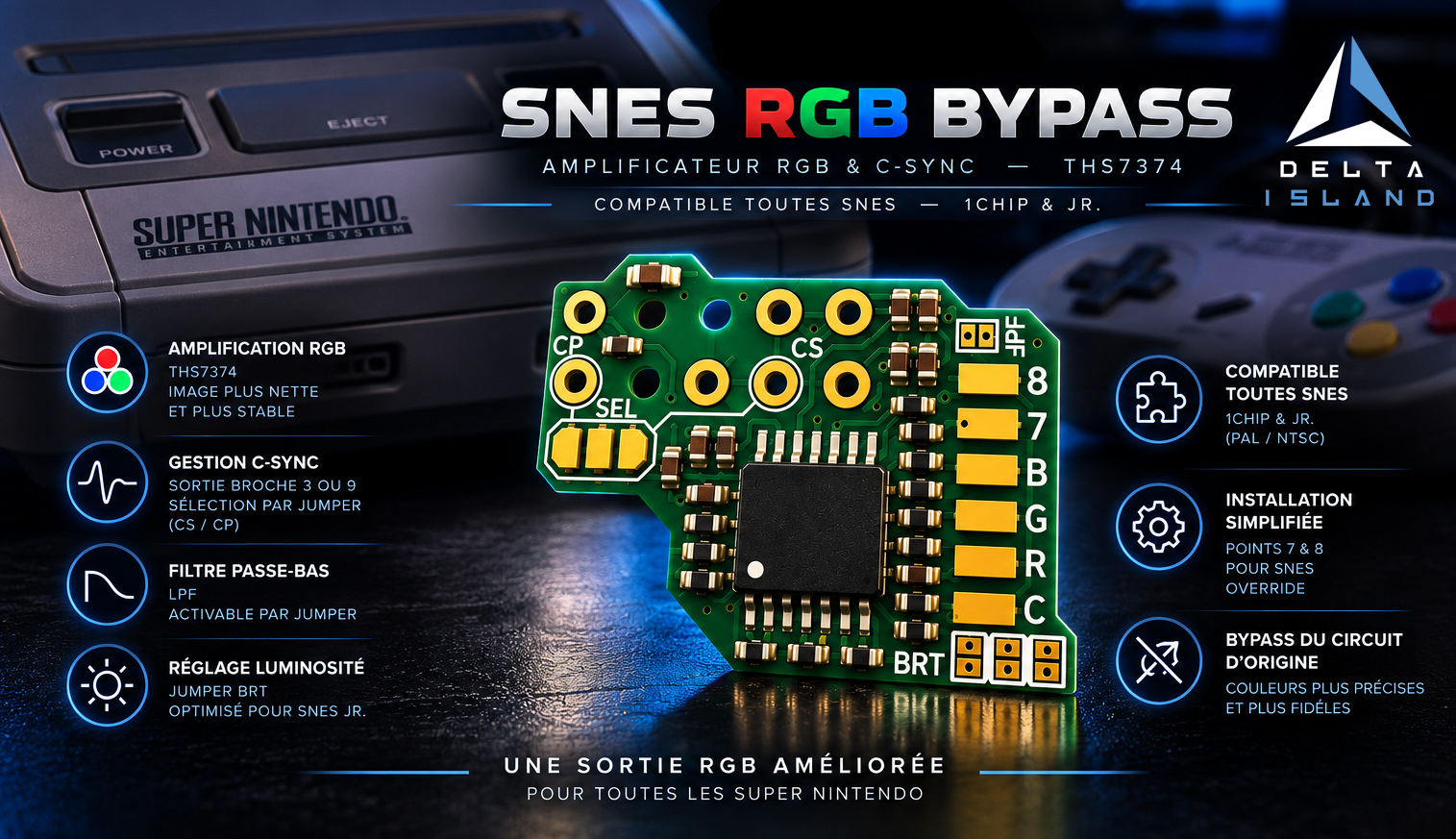 Delta SNES RGB Bypass — nintendo snes rgb bypass