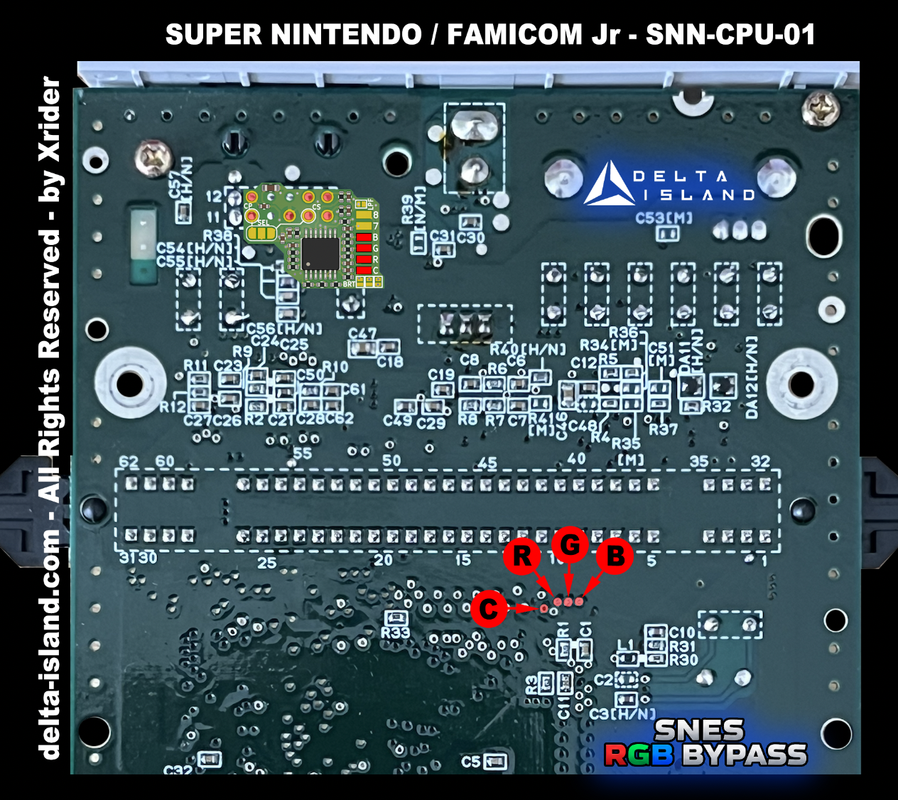 4.3.3 - Installation du Delta SNES RGB Bypass — snes rgb bypass snn cpu 01 A