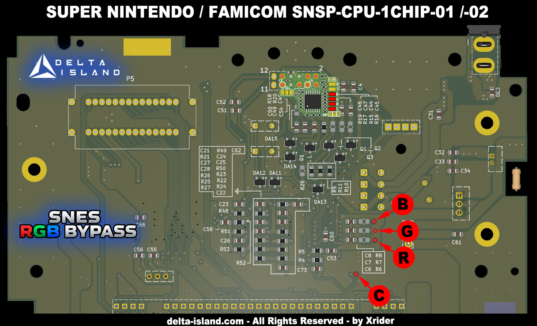 4.2.3 - Installation du Delta SNES RGB Bypass — snes rgb bypass snsp cpu 1chip 01 02A